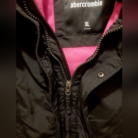 Abercrombie & Fitch Weather Warrior Winter Coat Size Youth XL  black / red - Picture 14 of 14